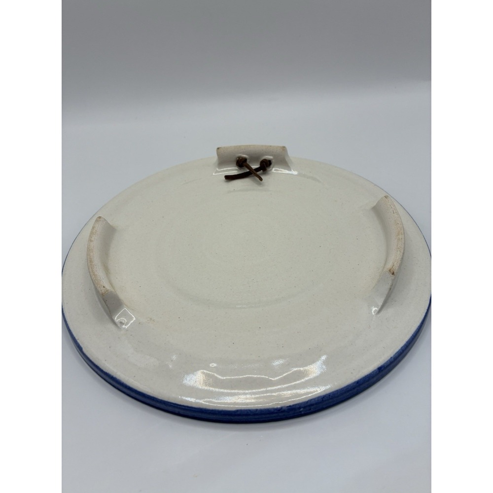 Vintage Ceramic Kitchen Trivet Blue Cream From Mom's Kitchen Hanging 8.5"  EUC - Picture 4 of 6